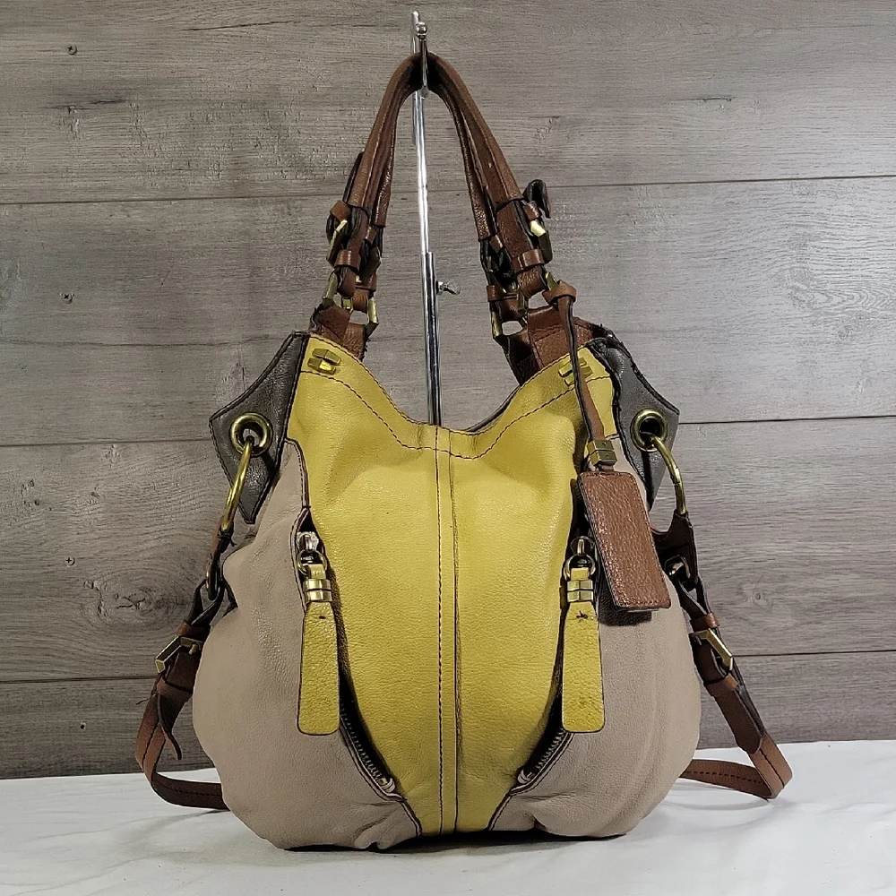 OrYANY Yellow and Tan Leather Bag - Picture 1 of 16